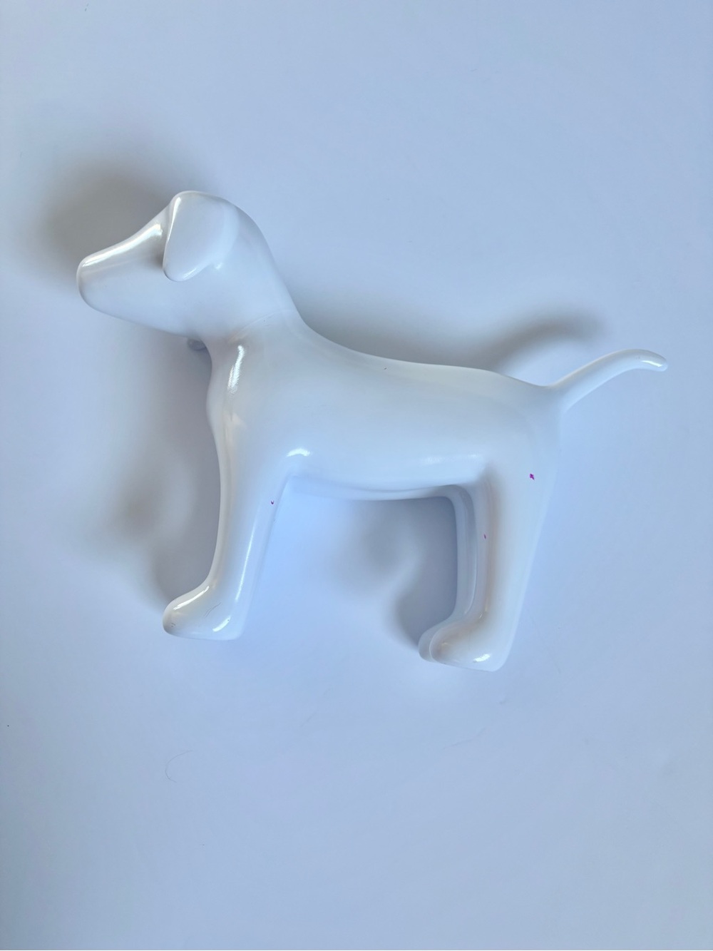 Victoria’s Secret PINK White Dog Store Display Prop 12” Hard Plastic Y2K